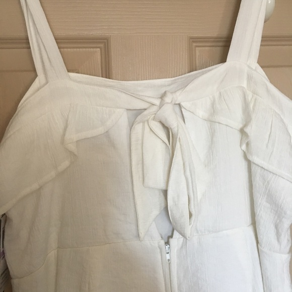 CITY STUDIO Womens White Ruffled Sleeveless Square Neck Romper Juniors Size:11 - Picture 4 of 5